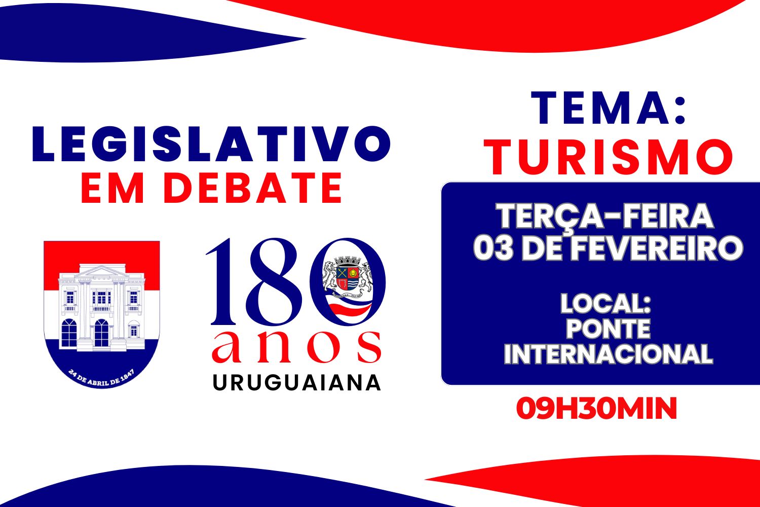 “Legislativo em Debate”, em alusão aos 180 anos de Uruguaiana, inicia com reunião sobre turismo na Ponte Internacional