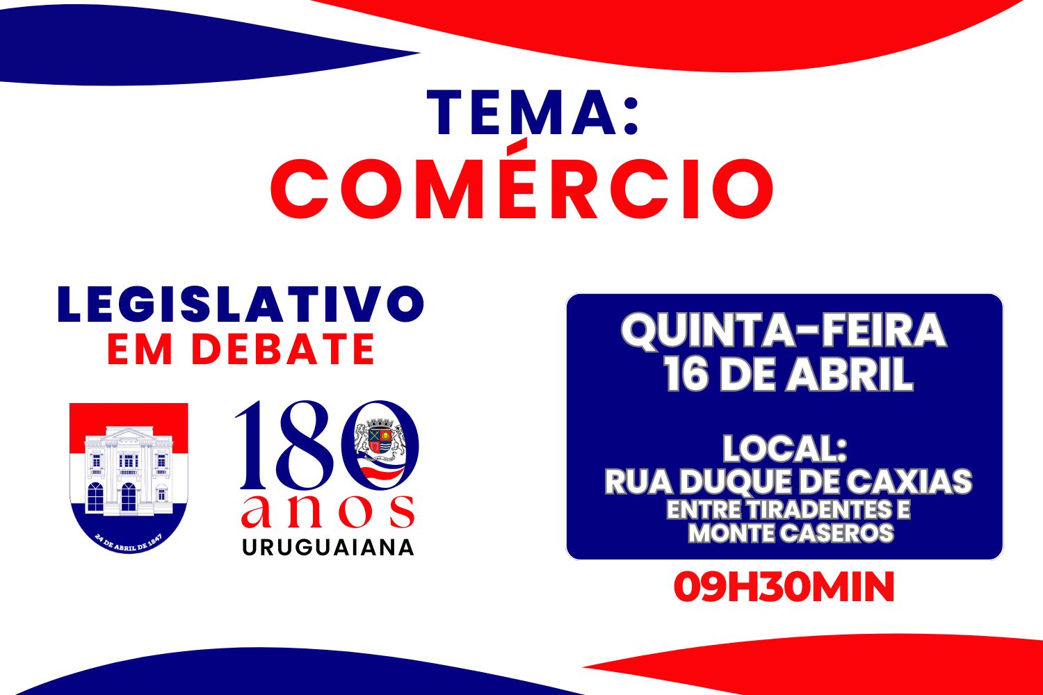Comércio será tema da 3ª edição do "Legislativo em Debate"