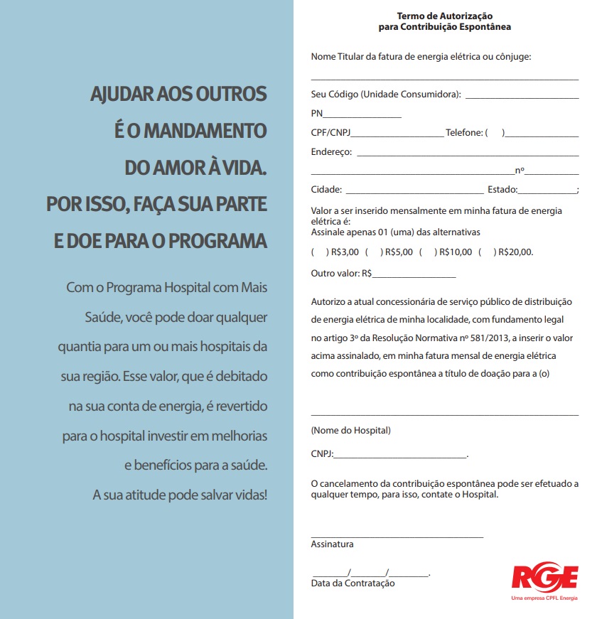 Contribuição à Santa Casa direto na fatura de luz é tema de PL