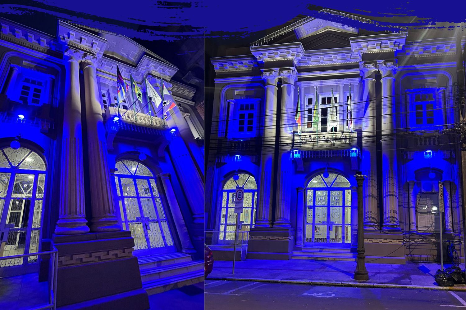 Fachada azul em alusão à Semana do Uso Racional de Medicamentos