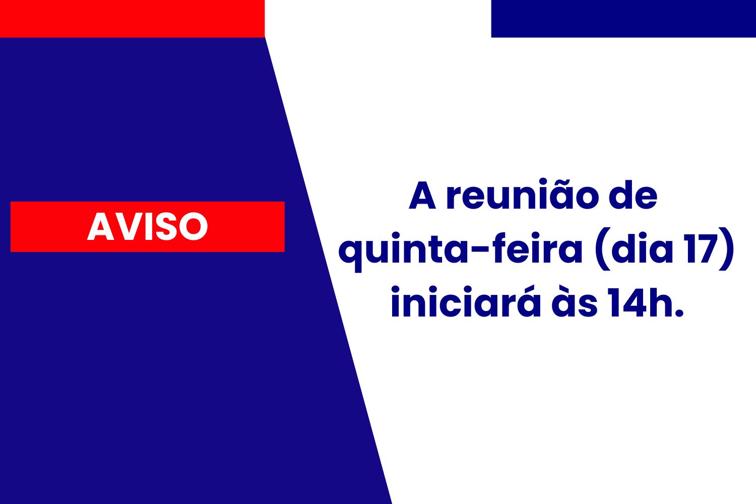 Horário da próxima reunião: 17/04