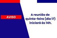 Horário da próxima reunião: 17/04