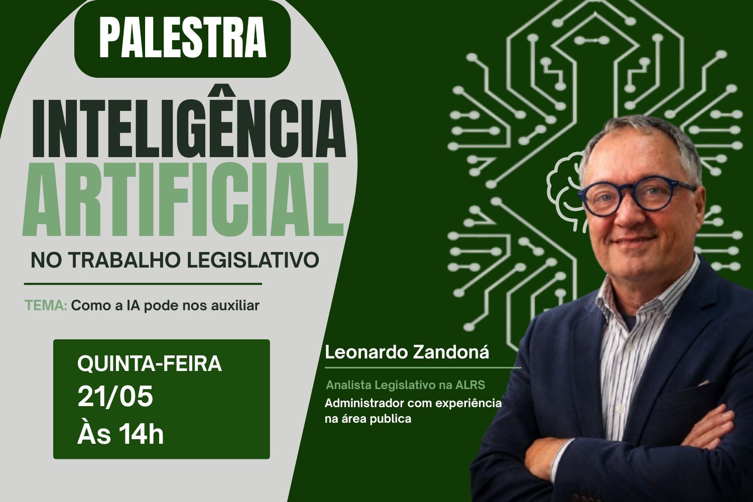 Inteligência Artificial será tema de palestra promovida pela Escola do Legislativo de Uruguaiana
