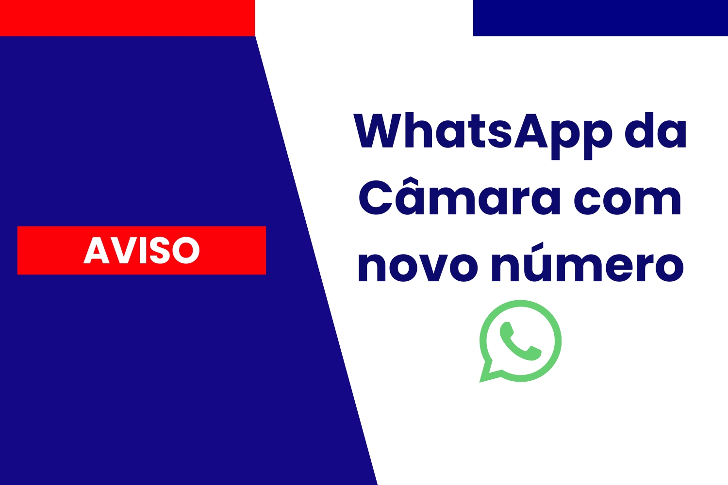 WhatsApp da Câmara volta a funcionar com novo número e atendimento ampliado