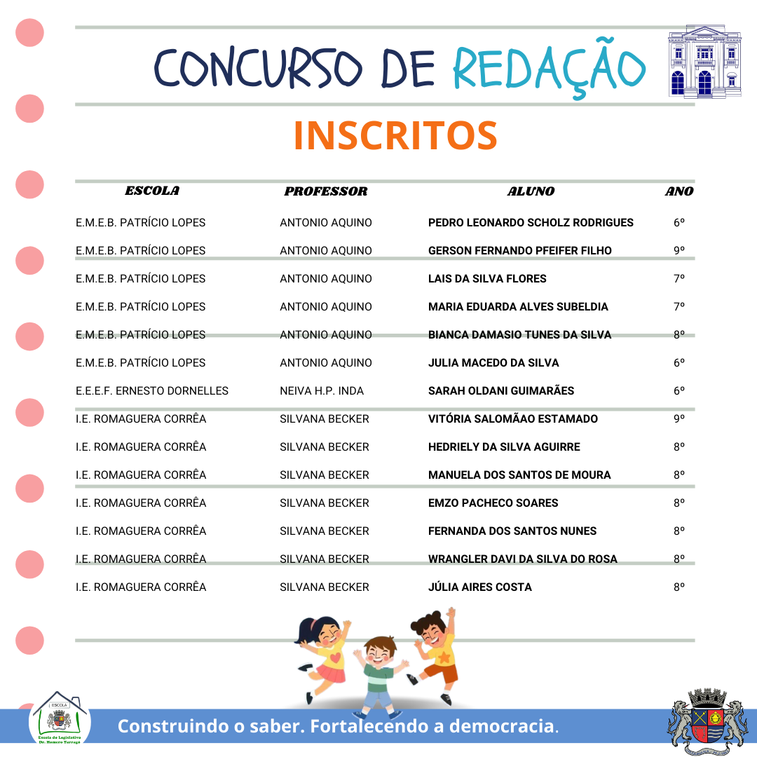 Inscritos - Redação