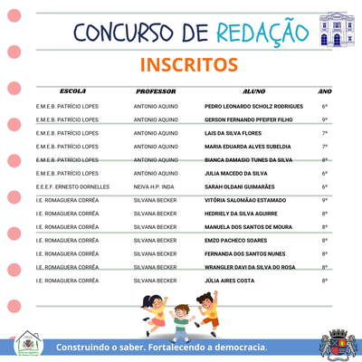 Inscritos - Redação